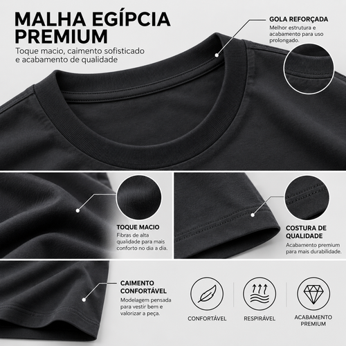 Camiseta Masculina em Malha Egípcia Premium