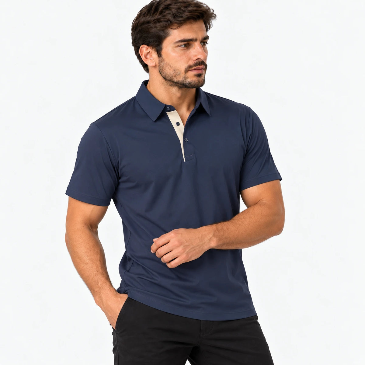 Camisa Polo Masculina em Tecido Tecnológico