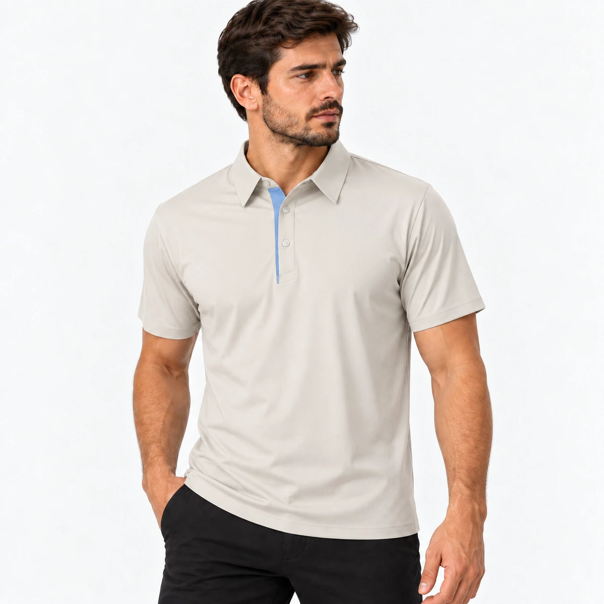 Camisa Polo Masculina em Tecido Tecnológico
