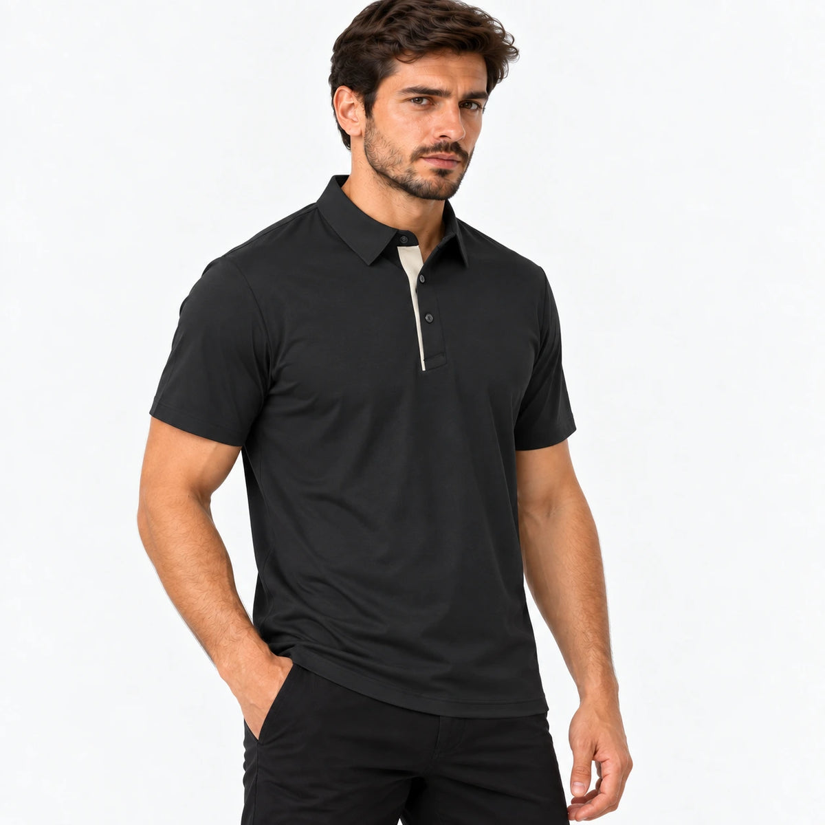 Camisa Polo Masculina em Tecido Tecnológico