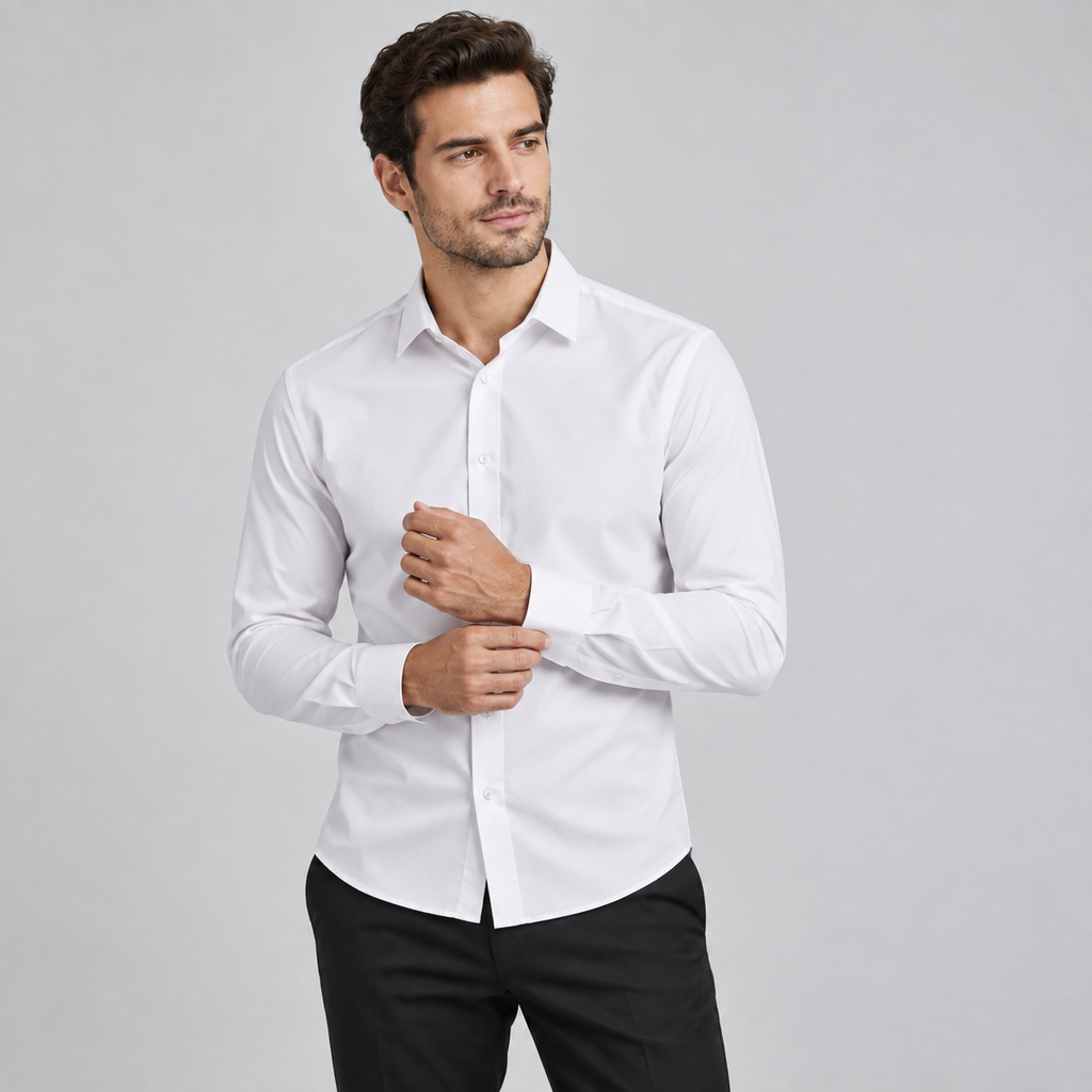 Kit 4 Camisas Sociais Masculinas Manga Longa Premium
