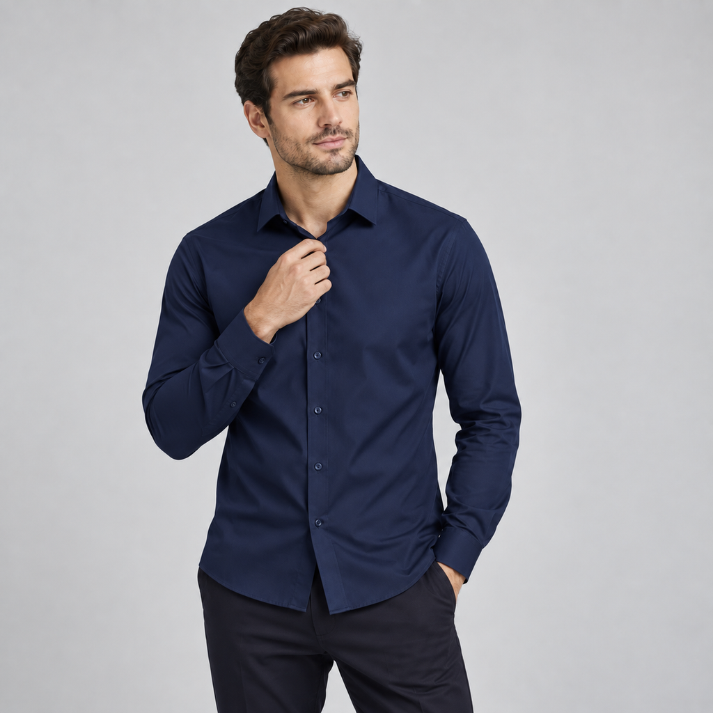 Kit 4 Camisas Sociais Masculinas Manga Longa Premium