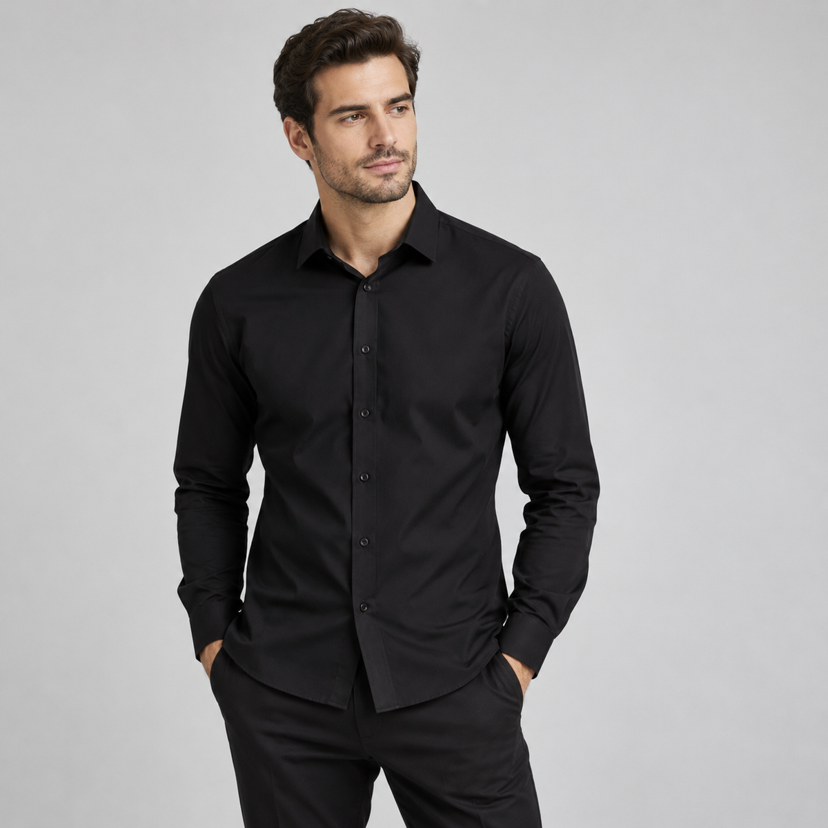 Kit 4 Camisas Sociais Masculinas Manga Longa Premium