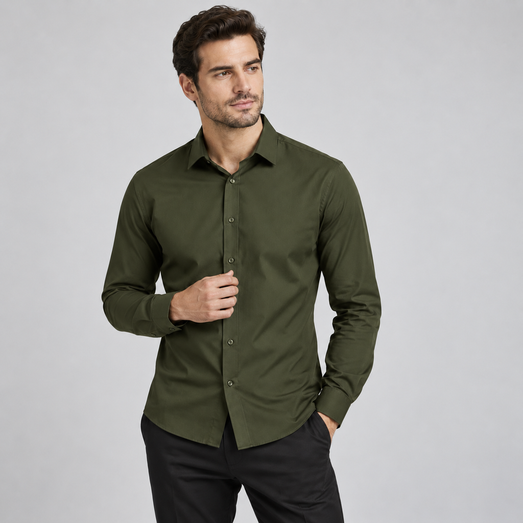 Kit 4 Camisas Sociais Masculinas Manga Longa Premium