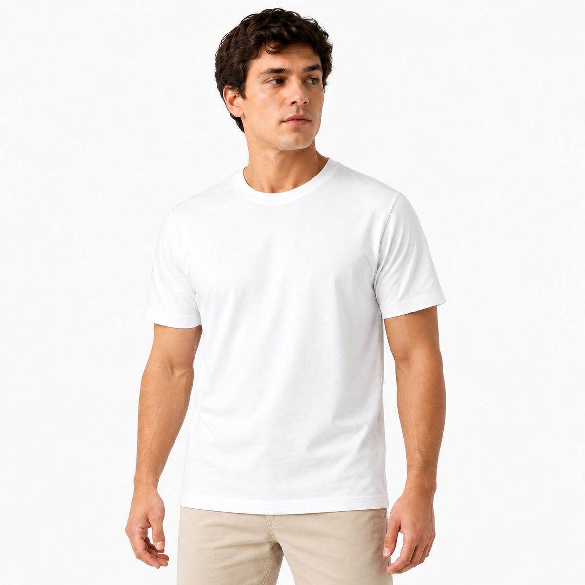 Camiseta Masculina de Algodão 30.1 Penteado