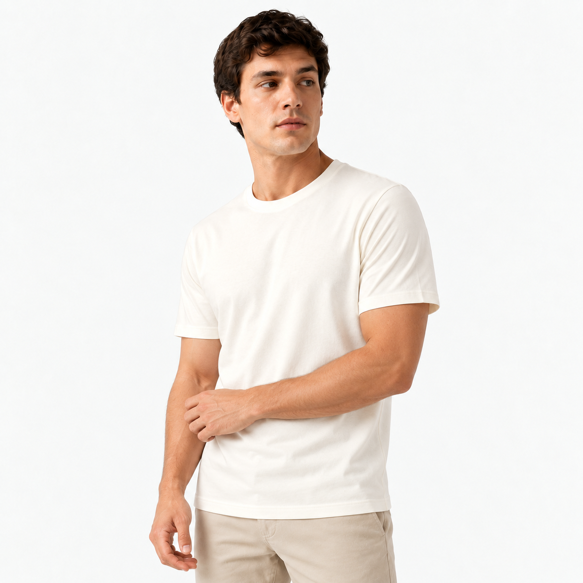 Camiseta Masculina de Algodão 30.1 Penteado