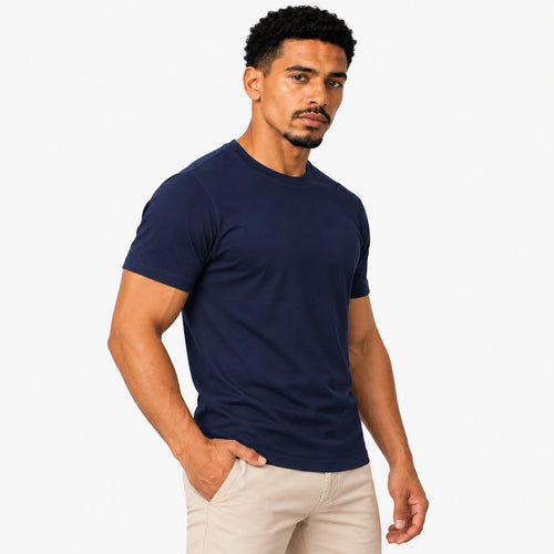 Camiseta Masculina em Malha Peruana 40.1 com Elastano