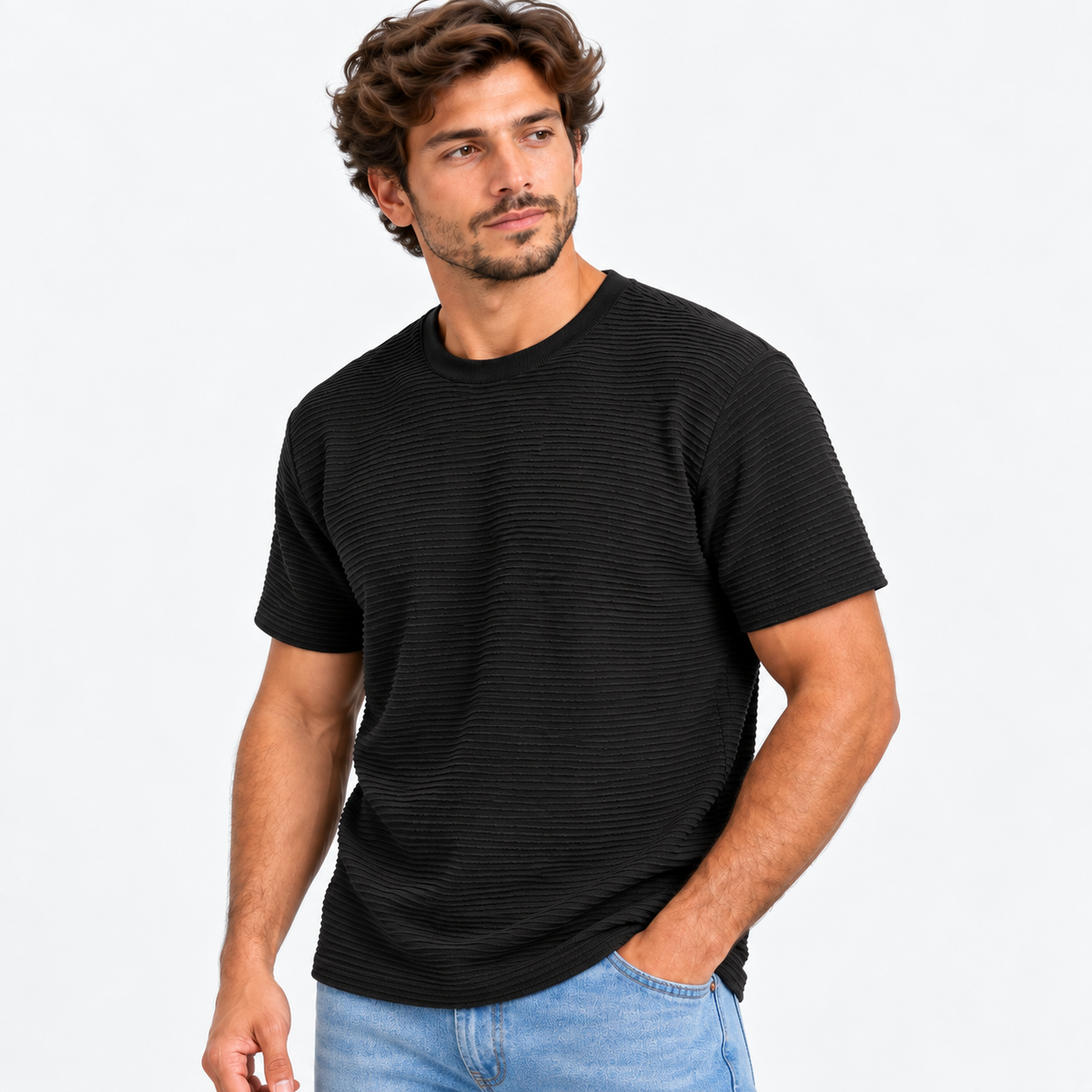 Kit 4 Camisetas Masculinas Texturizadas