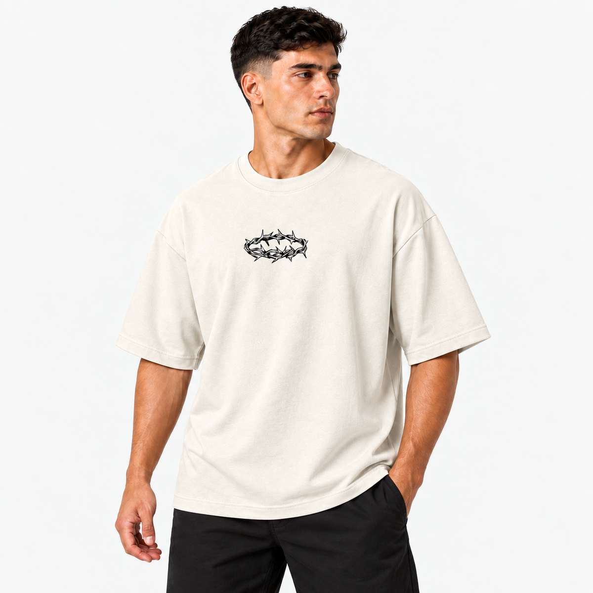 Camiseta Masculina Oversized Estampa Cristã Amai-vos