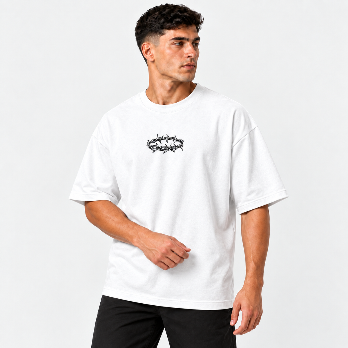 Camiseta Masculina Oversized Estampa Cristã Amai-vos