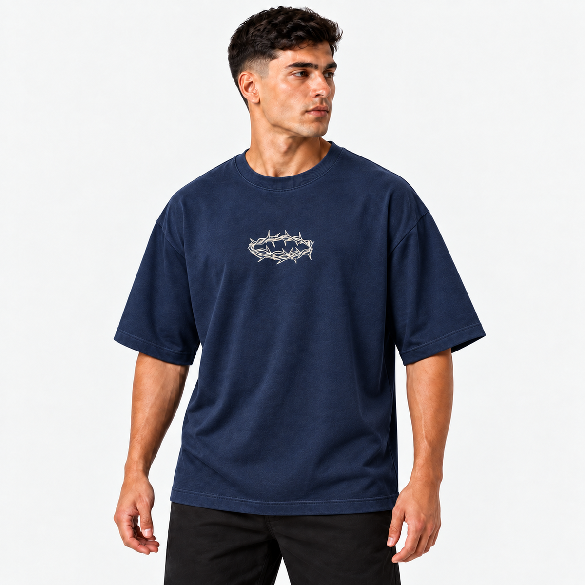 Camiseta Masculina Oversized Estampa Cristã Amai-vos
