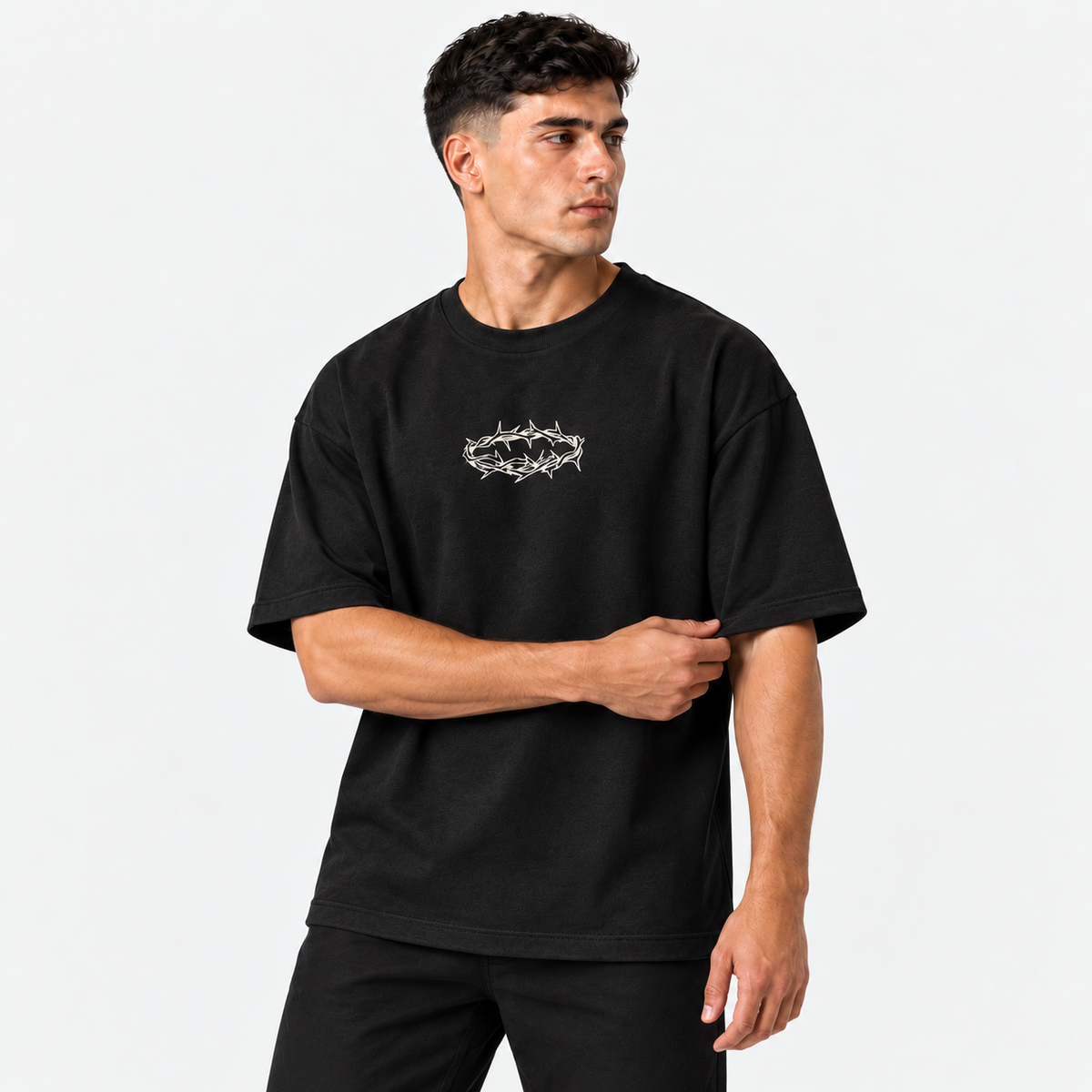 Camiseta Masculina Oversized Estampa Cristã Amai-vos
