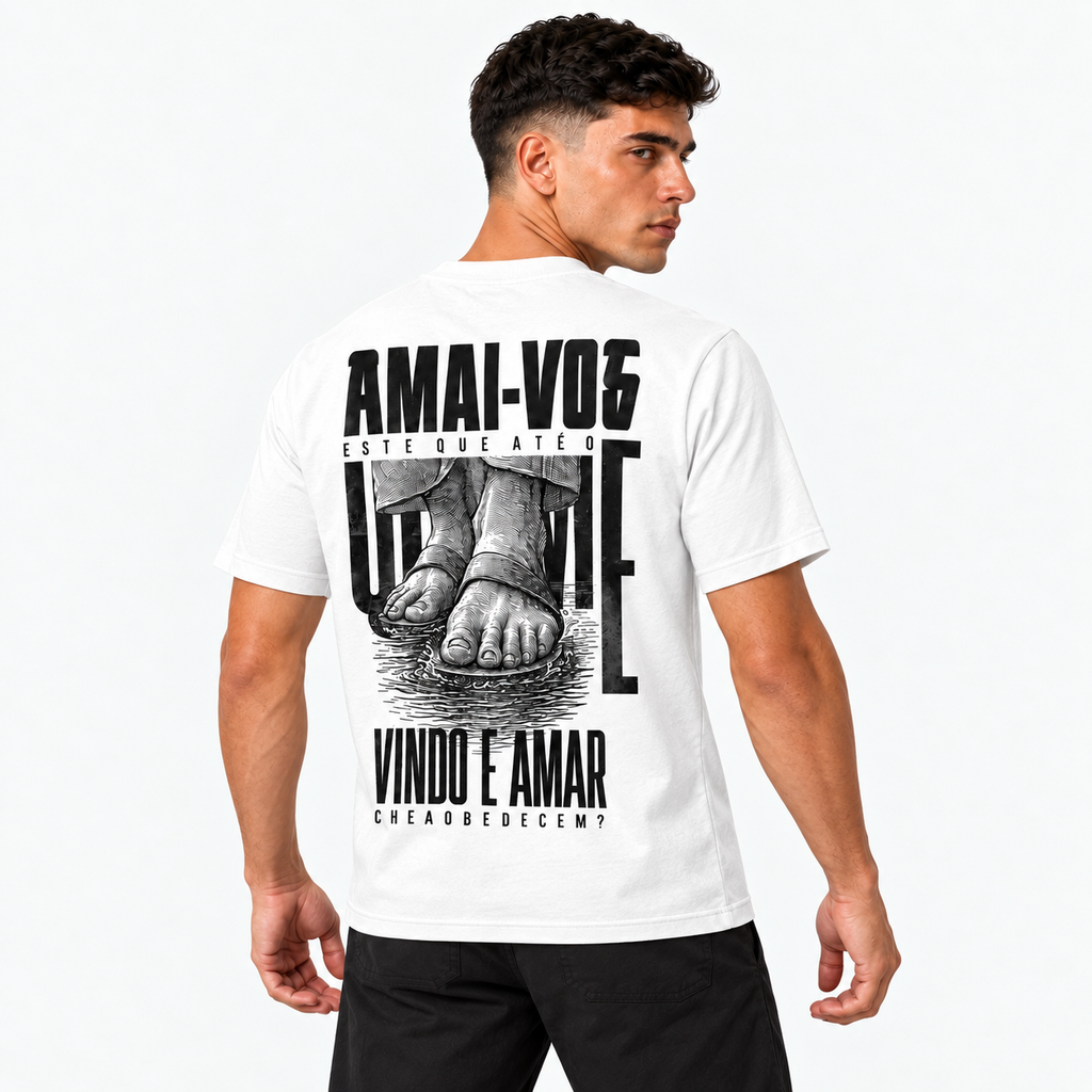 Camiseta Masculina Estampa Cristã Amai-vos