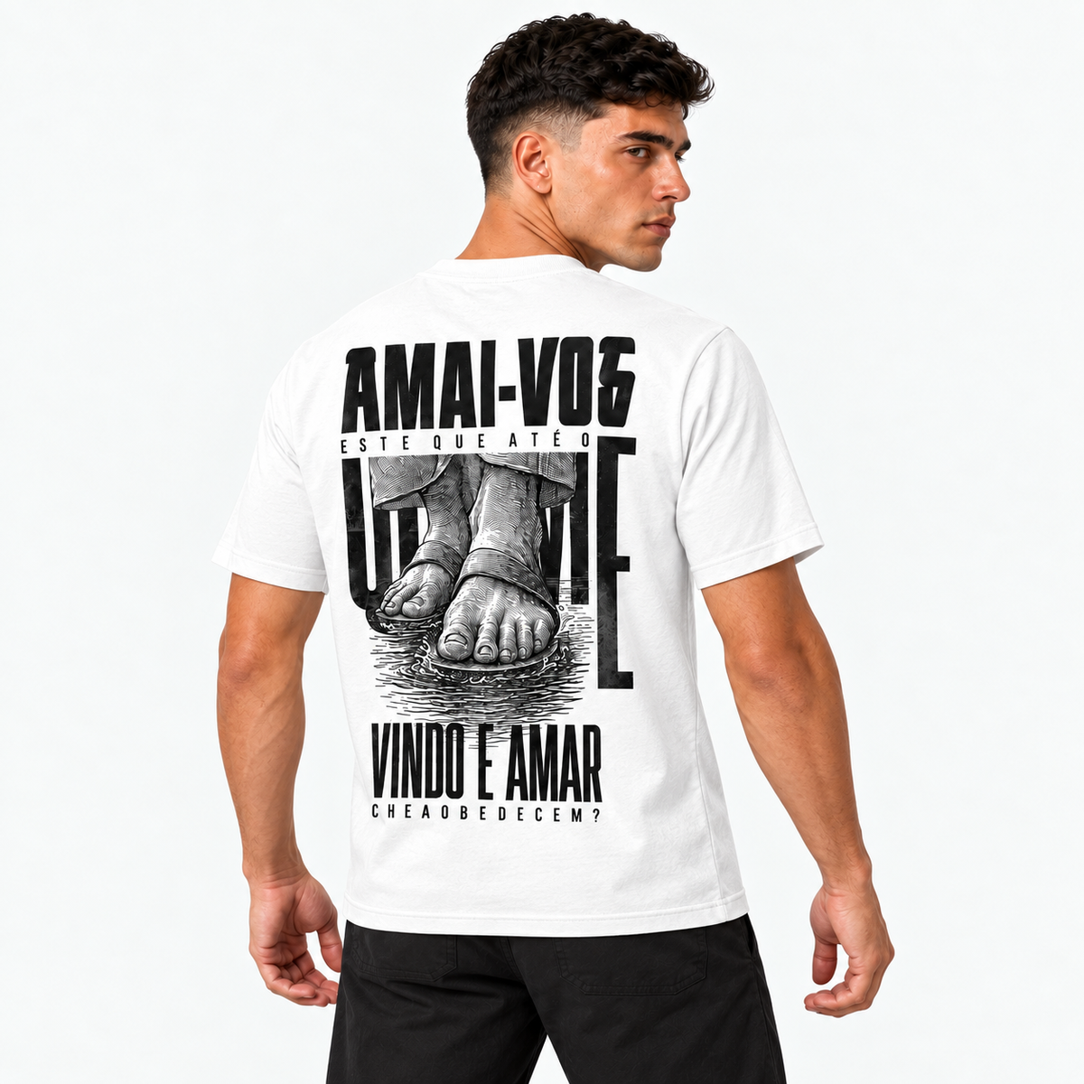 Camiseta Masculina Estampa Cristã Amai-vos