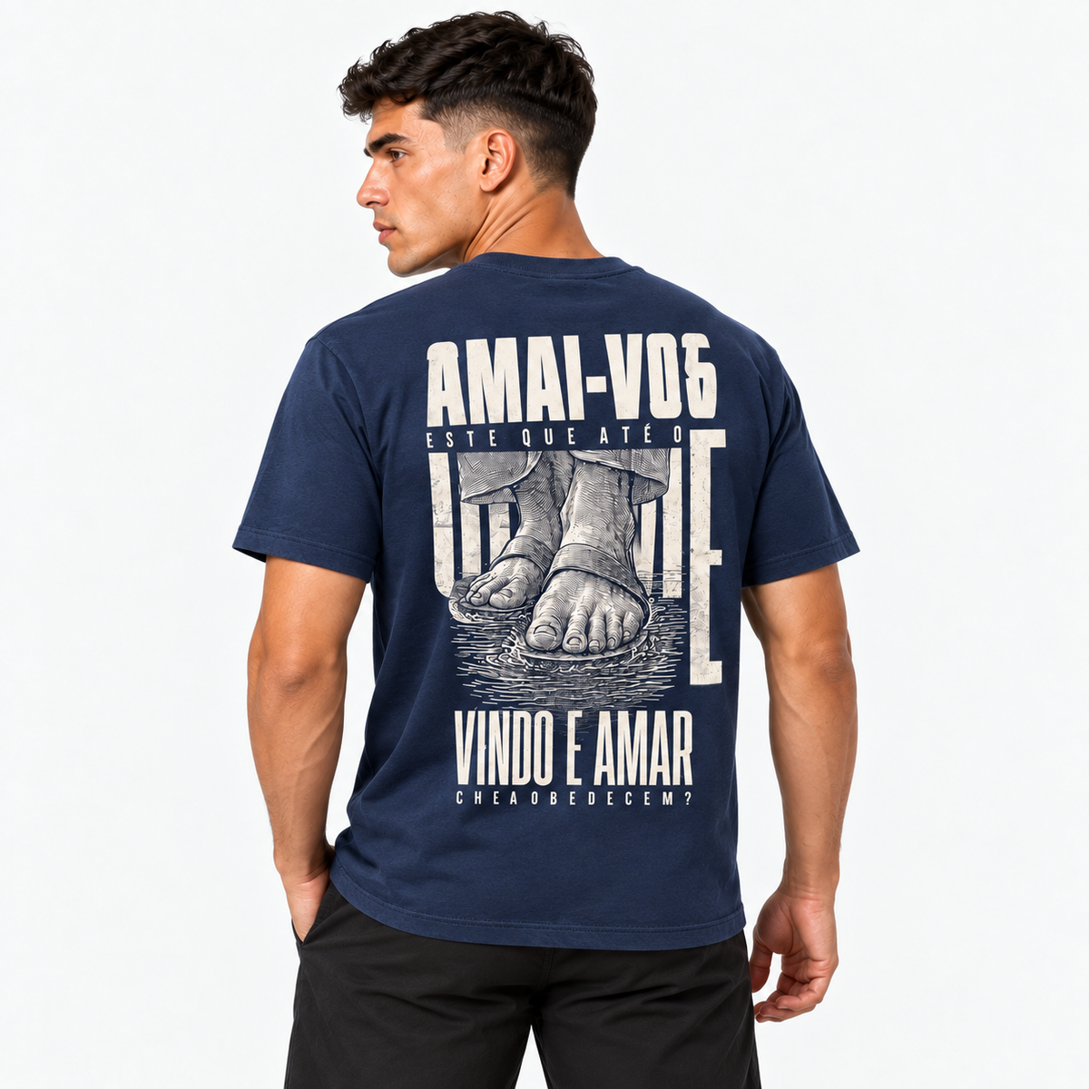 Camiseta Masculina Estampa Cristã Amai-vos