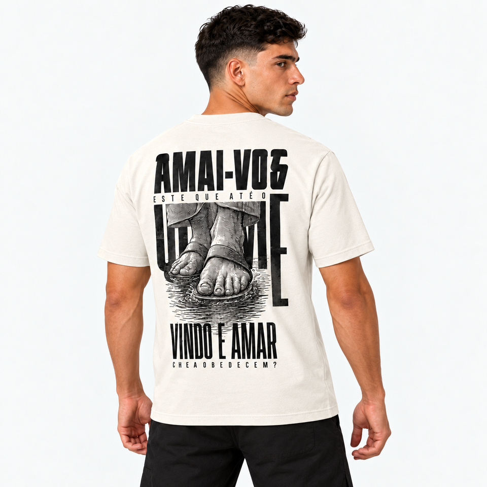 Camiseta Masculina Estampa Cristã Amai-vos