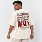Camiseta Masculina Oversized Estampa Cristã Jesus Salva