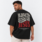 Camiseta Masculina Oversized Estampa Cristã Jesus Salva