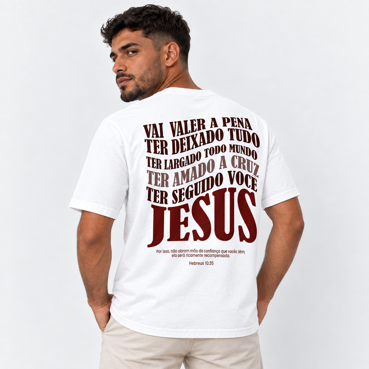 Camiseta Masculina Estampa Cristã Jesus Salva