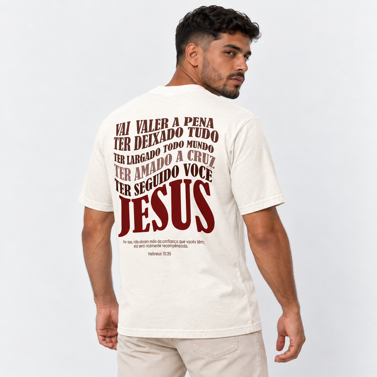 Camiseta Masculina Estampa Cristã Jesus Salva