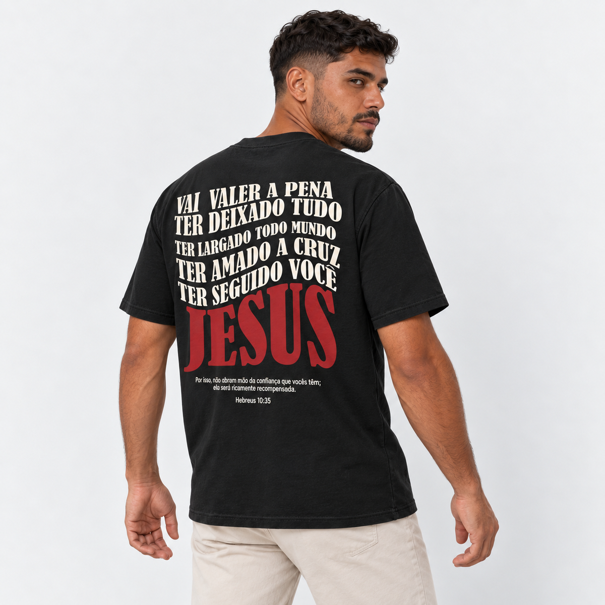 Camiseta Masculina Estampa Cristã Jesus Salva