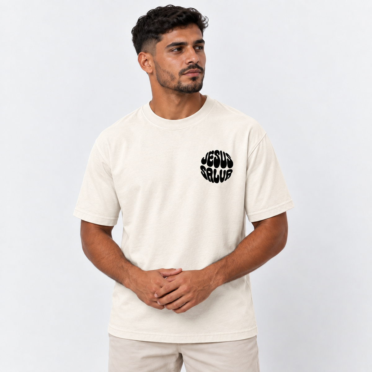 Camiseta Masculina Estampa Cristã Jesus Salva