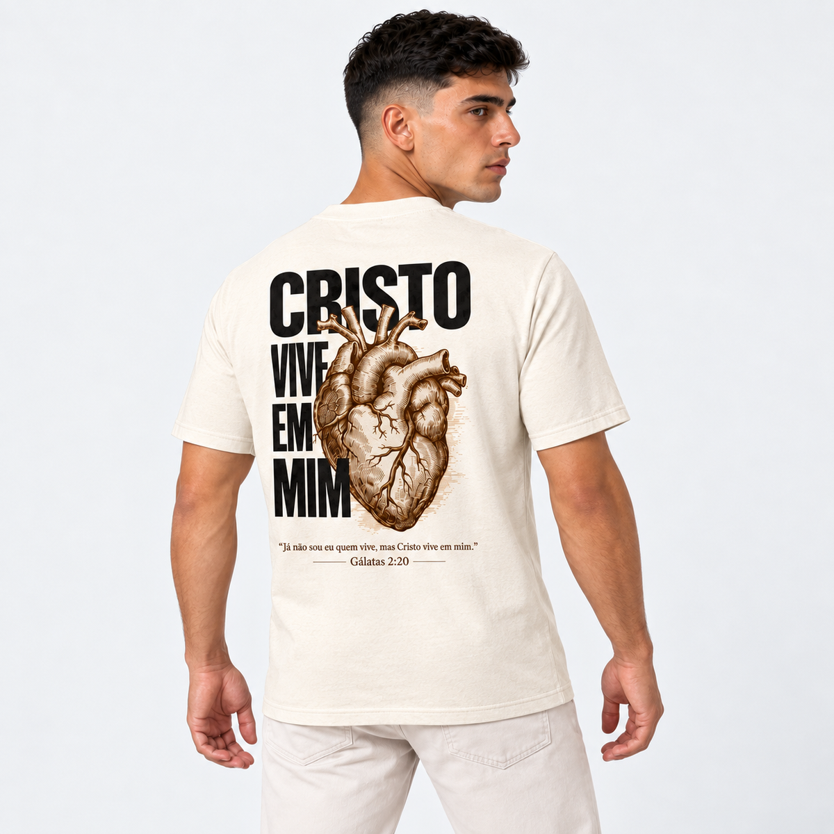 Camiseta Masculina Estampa Cristã Cristo Vive