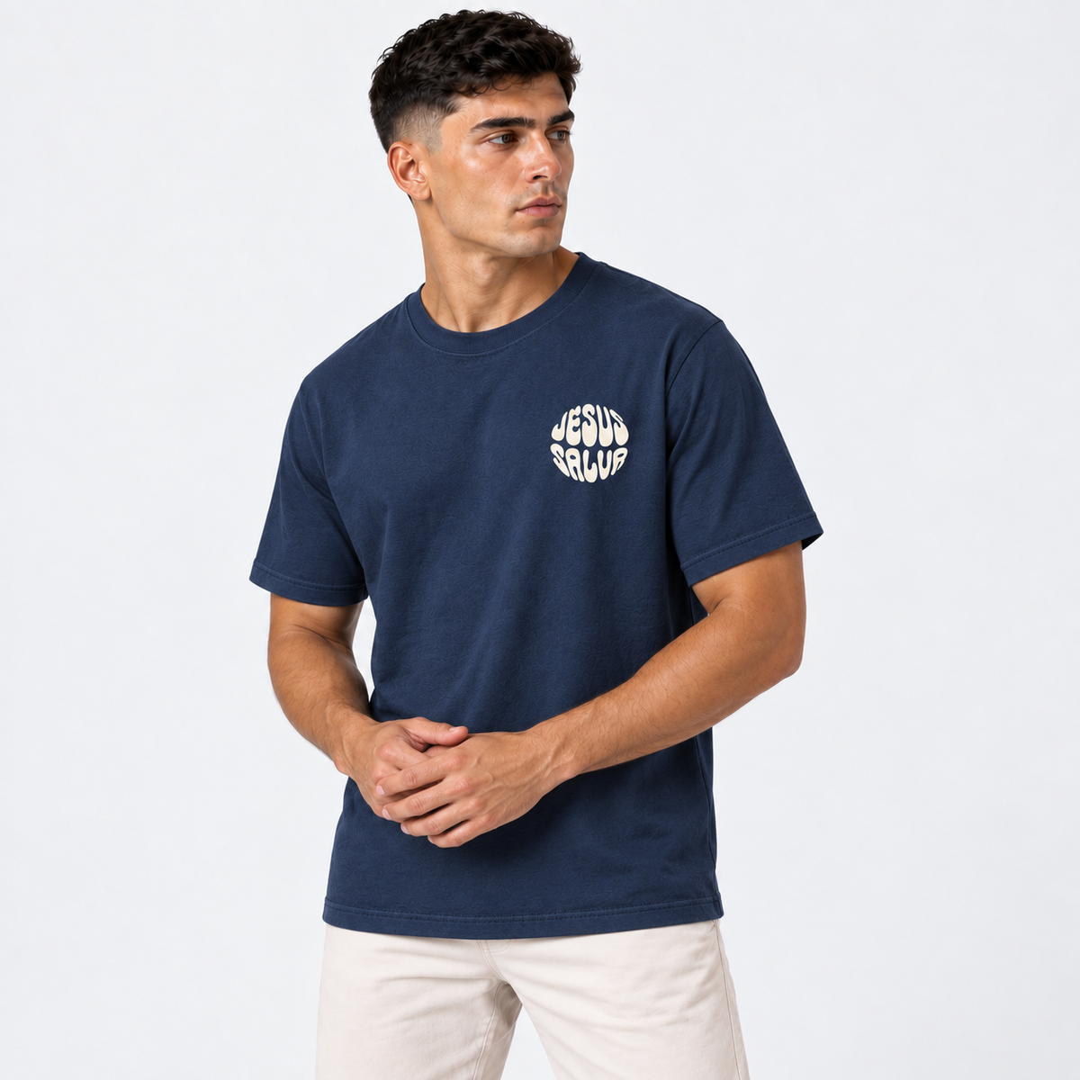 Camiseta Masculina Estampa Cristã Cristo Vive