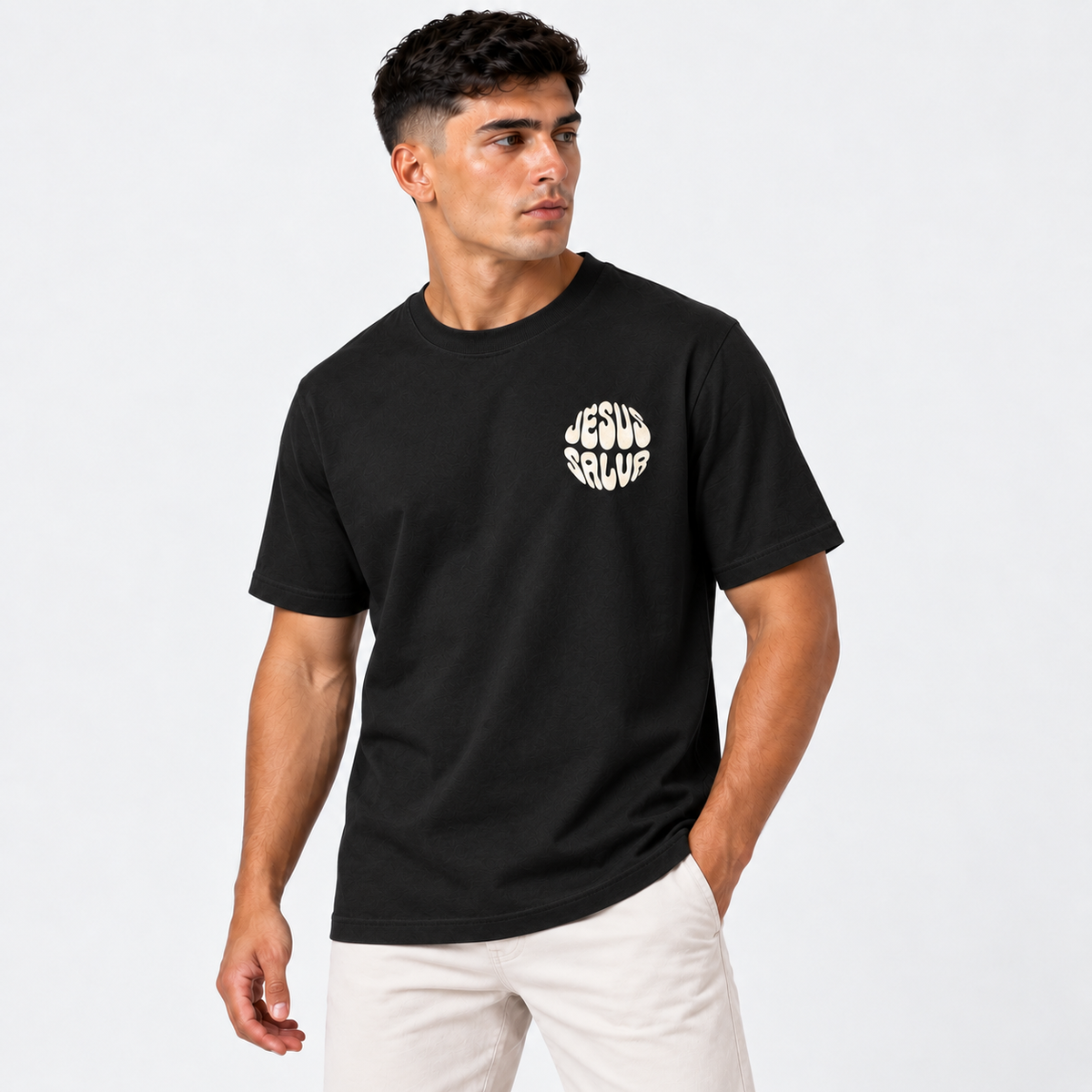Camiseta Masculina Estampa Cristã Cristo Vive