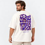 Camiseta Masculina Oversized Estampa Cristã Verdade e Vida