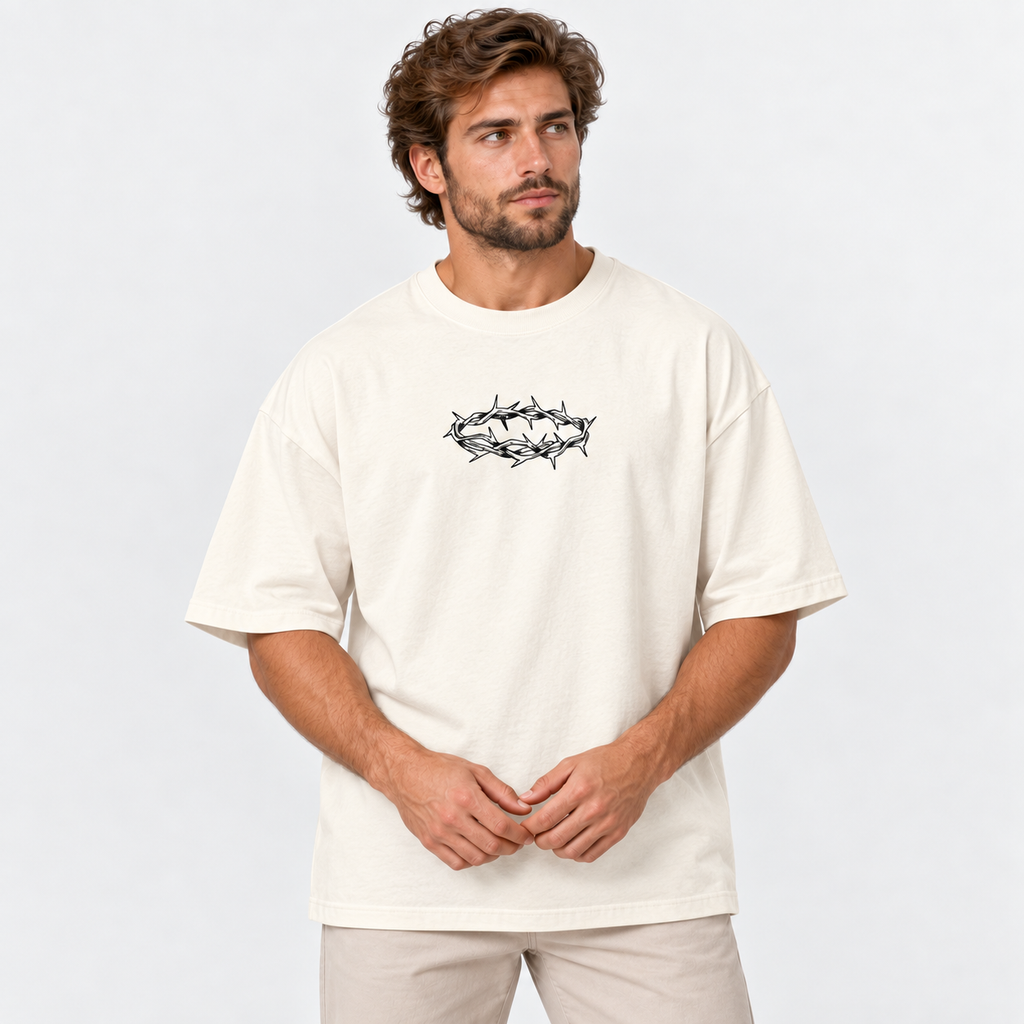 Camiseta Masculina Oversized Estampa Cristã Verdade e Vida