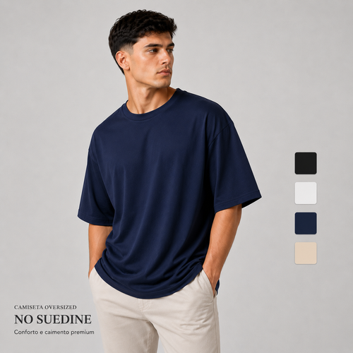 Camiseta Masculina Oversized no Suedine