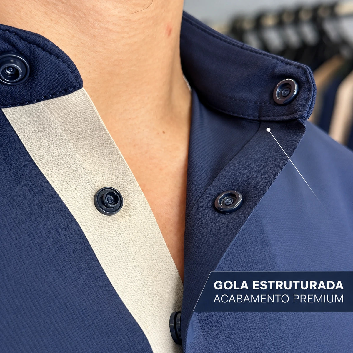 Camisa Polo Masculina em Tecido Tecnológico