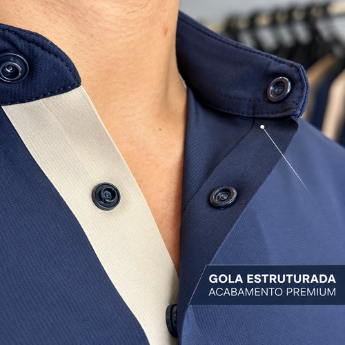 Camisa Polo Masculina em Tecido Tecnológico