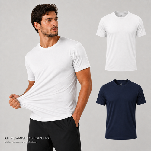 Kit 2 Camisetas Egípcias Masculina Premium