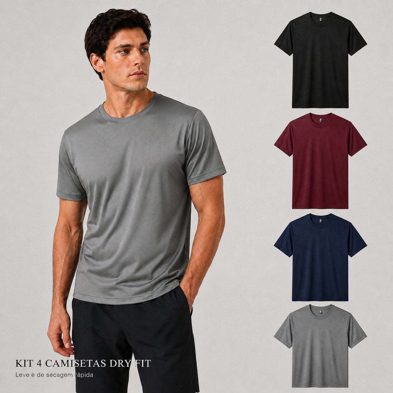 Kit 4 Camisetas Masculina Dry Fit