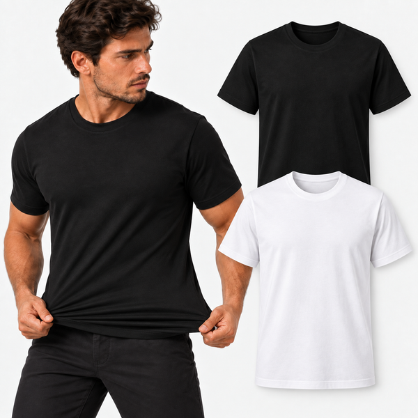 Kit 2 Camisetas Masculinas em Malha Egípcia Premium