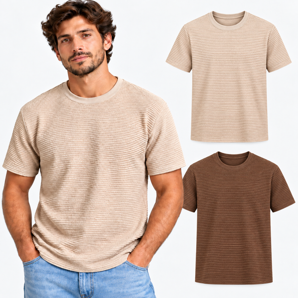 Kit 2 Camisetas Masculinas Texturizadas