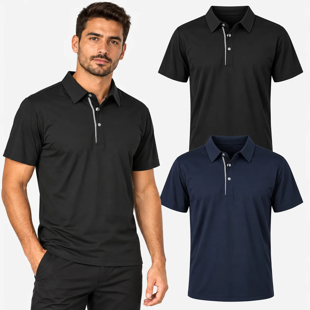 Kit 2 Camisas Polos Masculinas em Tecido Tecnológico