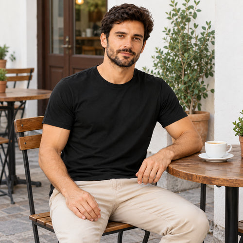 Camiseta Masculina de Algodão Pima Premium