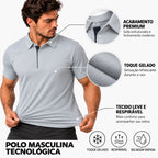 Kit 4 Camisas Polos Masculinas em Tecido Tecnológico